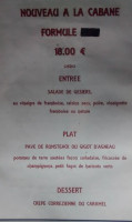 La Cabane de Pierron menu