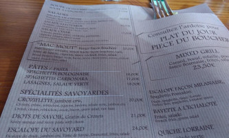 La Moutière menu
