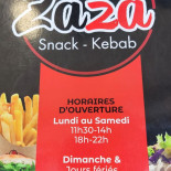 Zaza Kebab Carta