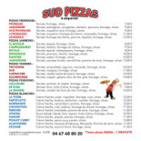 Sud Pizzas menu