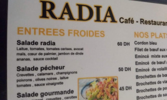 Café Radia. Carta