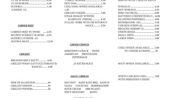 Le P'tit Bateau menu