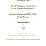 La Ferme Auberge D'entrevaux Carta