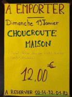 Le Cheval Blanc menu