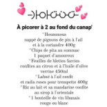 Tintamarre Saveurs Levantines Carte