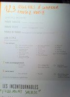 Le Paradis du Fruit menu