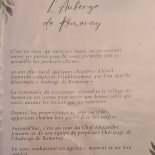 Auberge De Remoray menu