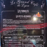 Le Grand Café de Lyon à Nice menu