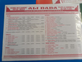 Ali Baba menu