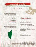 Le Pied De Nez menu