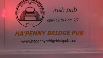 Ha Penny Bridge pub menu