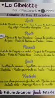 La Gibelotte menu