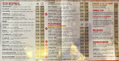 Stop Poulets Pizzas menu