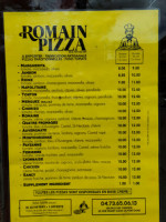 Romain Pizza menu