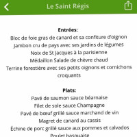 Le Saint Regis menu
