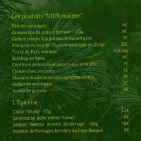 Le Poincon menu