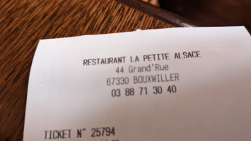 La Petite Alsace menu