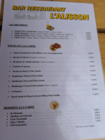 Les Platanes menu