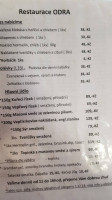 Restaurace Odra menu
