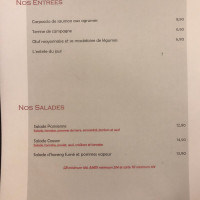 Le Nouveau Monde menu