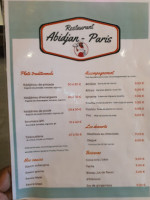 Abidjan-paris menu