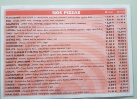 Atout Pizz' menu