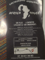 Africa House menu