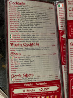 Paddys Bar menu