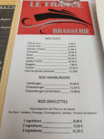 Le France menu