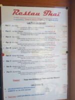 Resto Thai menu