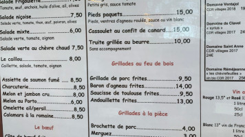 Guinguette La Frigoulette menu
