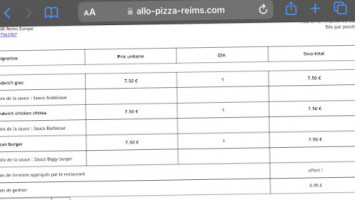 Allo Pizz 42 food