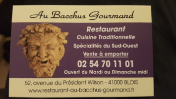 Au Bacchus Gourmand menu