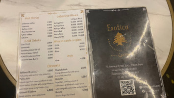 Exotica menu