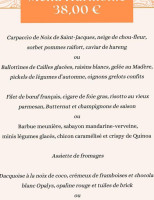 Chateau De La Marjolaine menu