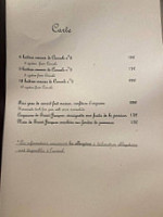 Le Cantorbery menu