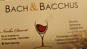 Bach & Bacchus menu