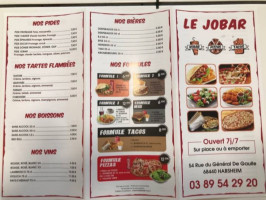 Jobar menu