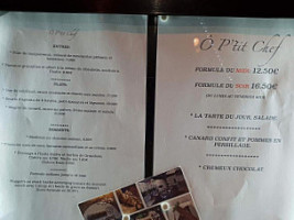 O P'tit Chef menu