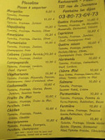 Piccolina Pizzeria menu