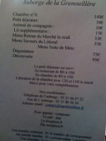La Grenouillere menu