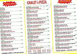 Le Chalet A Pizza Les Deux Alpes menu