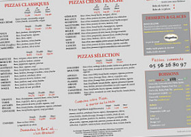 Astropizza menu