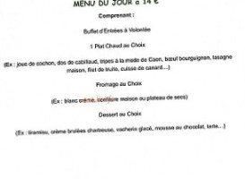 Sainte Philomene menu