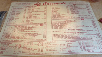 La Cassonade menu