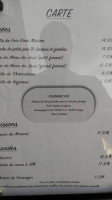 Hôtel La Chaumière menu