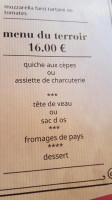 Auberge Du Col De Montmirat menu