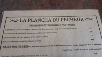 La Plancha du Pecheur menu