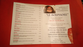 Le Bosphore menu