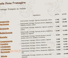 Bella Pizza menu